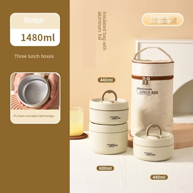 3 Pcs Multi Stainless Steel Lunch Box Set - Image 3