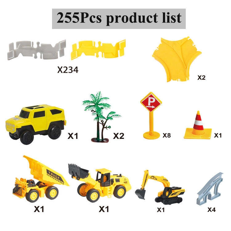 255-Pcs DIY Assembly Electric Construction Track Slot Car Set - Image 3
