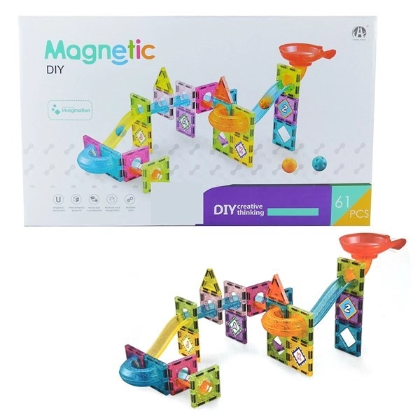 61 Pcs Magnetic Marble Run Building Block Set - Image 2