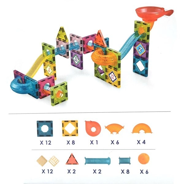 61 Pcs Magnetic Marble Run Building Block Set - Image 3